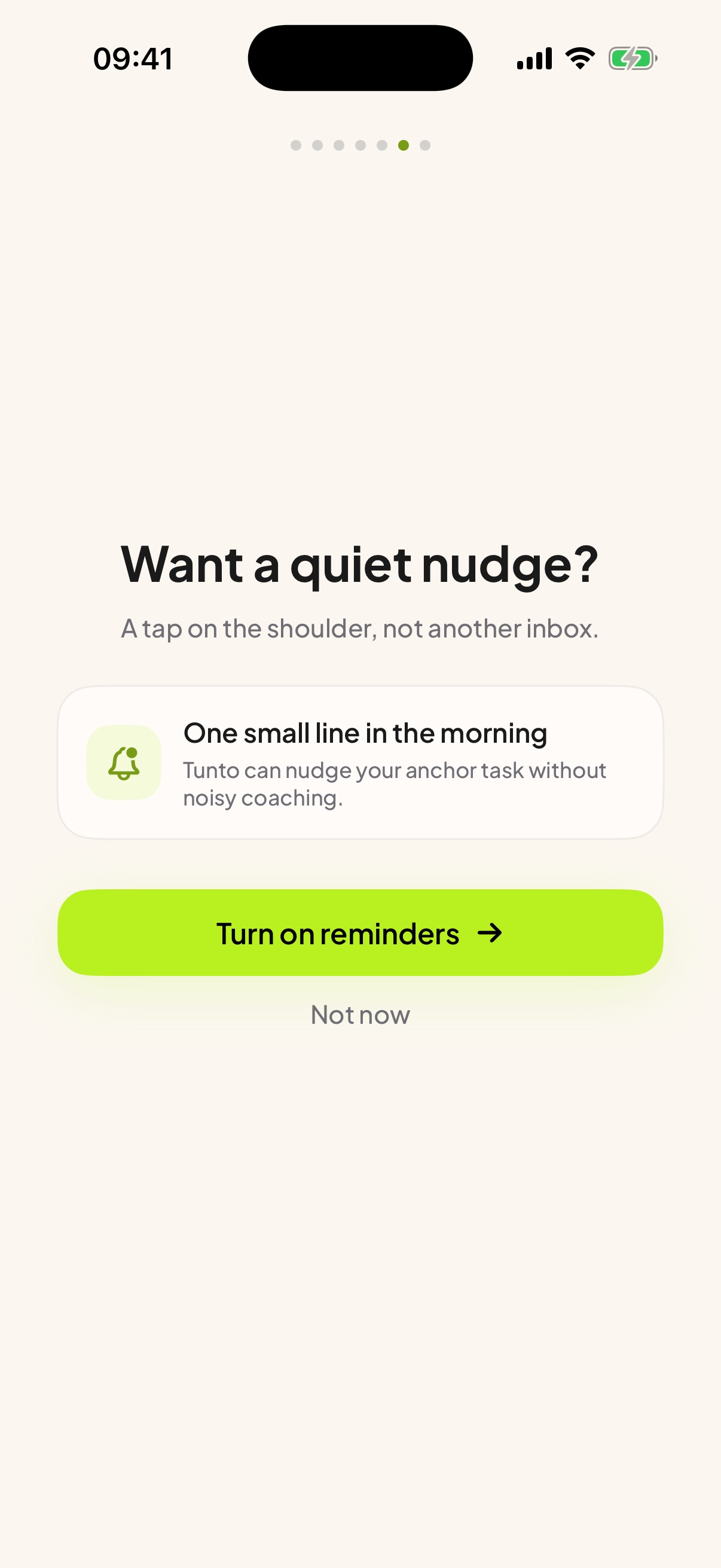 Tunto — Allow one nudge