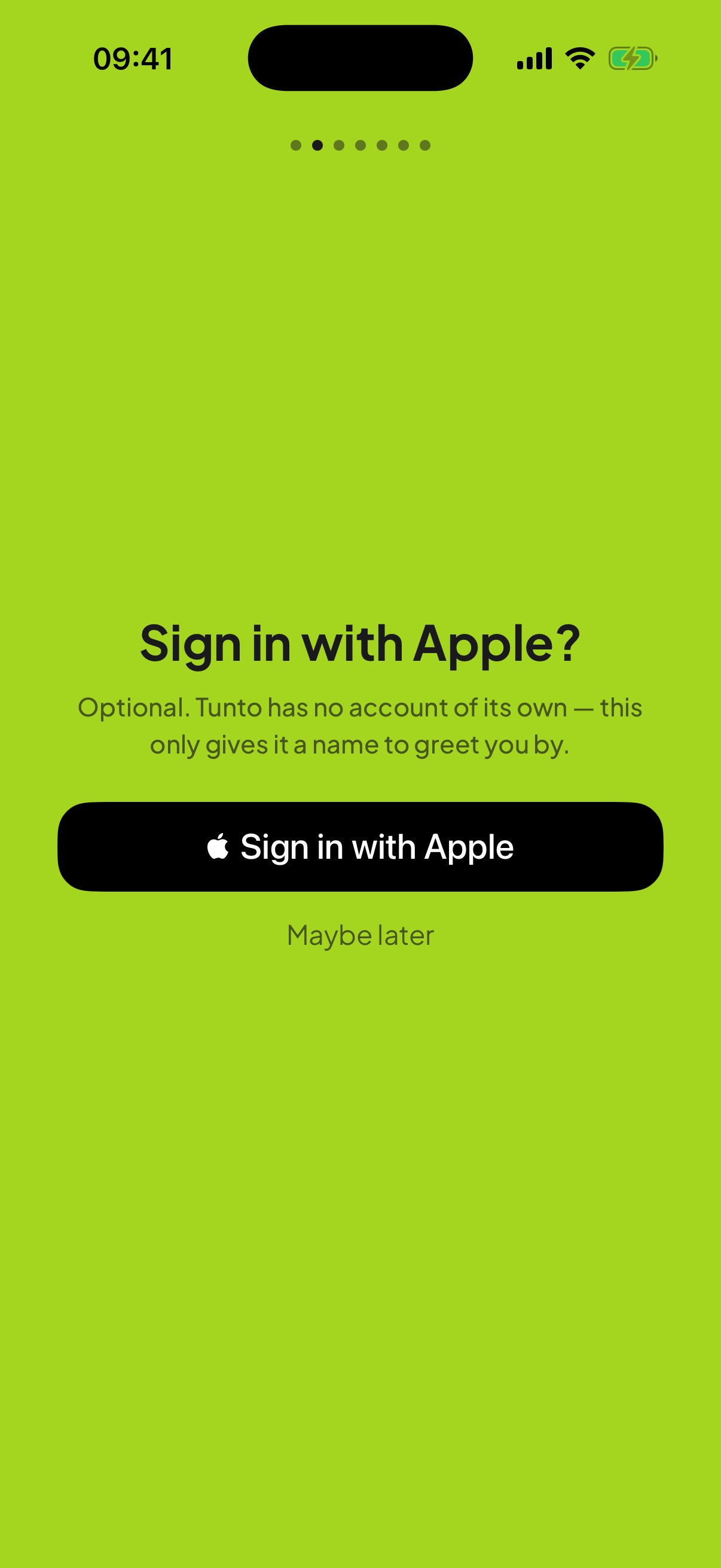 Tunto — Sign in with Apple